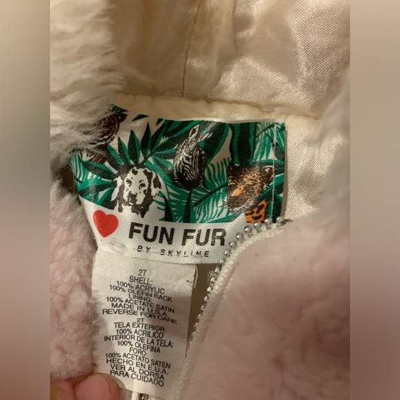 Fun Fur by Skyline, Girls Pink Faux Fur Hood Jacket, Spring Coat, Sz: 2T - Picture 2 of 4